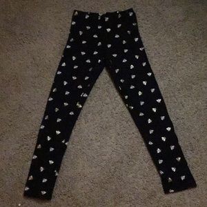 Black pants•detailed with white and gold bee's